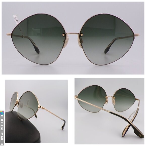 Victoria Beckham Sage Green Gold Gradient Oval Shades, Unique Large Designer Lux main image 8